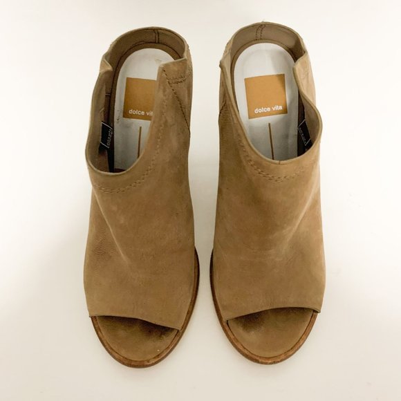 Dolce Vita Shoes - Dolce Vita Hailey Suede Block Heel Open Toe Western Bootie Size 7.5